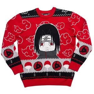 Naruto Shippuden Itachi Akatsuki Clouds Holiday Pullover Sweater - size‎ L